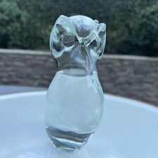 Rare Vintage MCM Roberto Moretti Signed Art Clear Glass Owl Sculpture  6.25