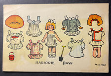 Marjorie Daw Cutout Doll Postcard Uncut M.G.Hays Doll Series No,11 picture