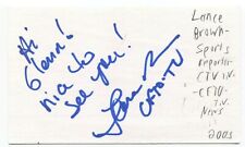 Lance Brown Signed 3x5 Index Card Autographed Signature Sports Reporter picture