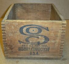 Vintage USMC Wood Shipping Crate Rustic Weathered Wooden Shoe Box w/ Dovetail picture