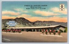 Postcard CA Baker California Pike's El Rancho Baker Motel & Cafe Restaurant AT3 picture