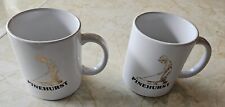 Pinehurst Gold Putter Boy Golf Mug White with Gold Coffee Tea Stoneware Set of 2 picture