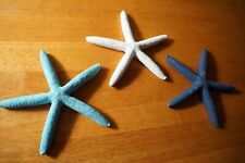 Rustic 3 Starfish Set Blue Teal & White Nautical Tropical Beach Home Decor NEW picture