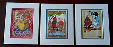 Mary Engelbright Ink Matted Wrapped Card Picture Photo Set X3 VTG 1998 Artwork picture