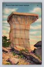 Badlands ND-North Dakota, Nature's Pulpit, Antique, Vintage Souvenir Postcard picture
