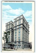 1924 Hotel Charlevoix Exterior Building Street Detroit Michigan Vintage Postcard picture