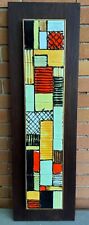 Vintage MCM Harris Strong Geometric Abstract Ceramic Tile Wall Hanging Plaque picture