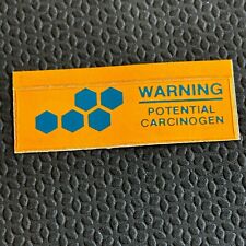 Vintage Sticker Warning Potential Carcinogen Orange Blue picture