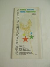 1972-73 AAA Delaware Maryland Virginia West Virginia State Highway Road Map-BG1 picture