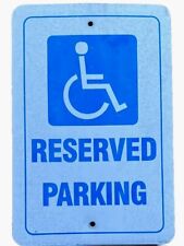 Reserved Parking Handicap Sign Vtg Wheelchair ADA Aluminum 12x18 Van Accessible picture