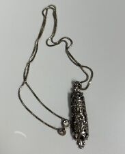 Mezuzah Pendant 925 Sterling Silver Shema Scroll Necklace 16