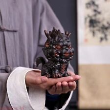 Ceramic Fire Kirin Auspicious Animal Statue Chinese Art Home Room Decoration picture