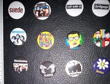 12 Britpop Band Button Pins Badges Madchester Oasis Pulp Suede Placebo picture