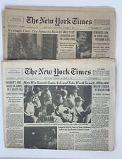 1986 OCTOBER 28 & 29 NEW YORK TIMES NEWSPAPER-NEW YORK METS WIN WORLD SERIES picture