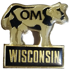 WI OM Pin Odyssey of the Mind💥 Standing Cow Dairy Wisconsin Vintage picture