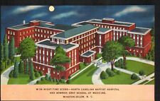 Postcard North Carolina Baptist Hospital Winston Salem Bowman Gray Night 1940 B picture