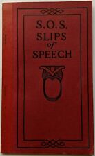 1922 SOS Slips of Speech Proper Use of Language Words Booklet Primer English picture