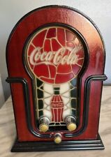 Vintage Coca-Cola  AM FM Radio Stain Glass Look Radio Works Tested See Video picture
