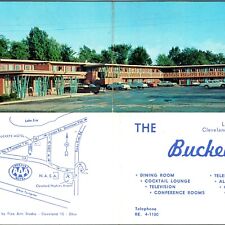 c1950s Cleveland Ohio Buckeye Motel Bi-Fold Business Card Advertising Map OH C44 picture