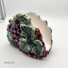 Vintage Ceramic Grapes Napkin Holder Letter Holder MCM 6