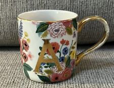 Anthropologie Rifle Paper Company Flowery Cup Mug Letter A picture