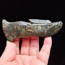 NEW LISTING collectibles Chinese natural jade carved ancient fish pendant1054 picture