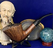 •NEW• Unsmoked FREEHAND Large Handmade FLAME GRAIN Briar Pipe by Manelli, Italy picture