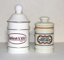 DARVON Darvocet vintage set of two ceramic canister jars Lilly propoxyphene picture