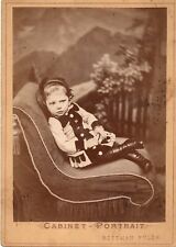 RARE ROMANIA FASHION Little Girl 1870 CDV PHOTO BY ROTTMAN FULOP ARADON ARAD picture
