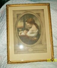 Old Framed Print by J.W. Hughes (Detroit) MADONNA  17 x 13 inch RARE picture