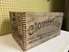 Vintage CLOVERDALE GINGER ALE NEWVILLE, PA BLACK INK STAMPED WOOD BOX SODA CRATE picture