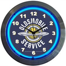 GM OLDSMOBILE SERVICE NEON CLOCK Sign Lamp Light picture