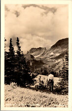 Vtg Glacier National Park Garden Wall Montana MT RPPC Real Photo Postcard picture