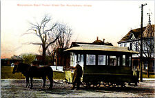 Murphysboro Illinois Railway Postcard Trolley Interurban Tram RPPC Reprint picture