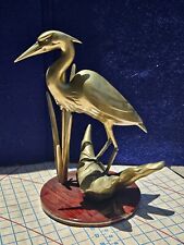 Mid Century Design Hollywood Regency Brass Heron Sculpture picture
