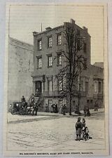 1887 magazine engraving~HENRY WARD BEECHER'S RESIDENCE Hicks+Clark,Brooklyn, NYC picture