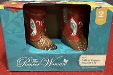 The Pioneer Woman Red Cowboy Boots Salt and Pepper Shaker Set Brand New In Box picture