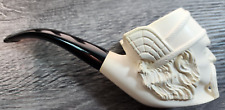 Vintage Carved Meerschaum Turban Bearded Man Sultan Turkish Unsmoked Pipe 60's B picture