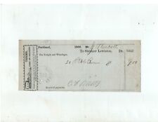 Portland Maine - 1866 receipt for the Steamer Lewiston -- steamboat - J. Wescott picture