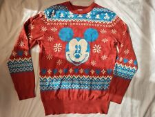 Disney Celebrate Together Mickey Minnie Mouse Sweater LG Unisex Rust & Blue picture