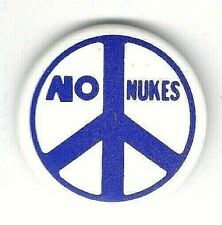 NO NUKES - 1978 Anti-Nuclear War Anti-Nuclear Power button within Peace Symbol picture