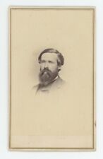Antique CDV Circa 1860s Handsome Rugged Man With Full Beard Springfield, MA picture