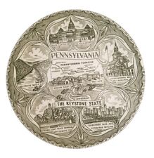 Vintage Pennsylvania The Keystone State Ceramic plate Beautiful & Rare picture