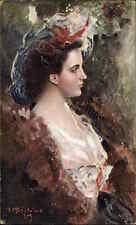Dedina Beautiful Woman Surrealism Art Nouveau c1910 Vintage Postcard picture