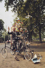 inventor and cartoonist, Rowland Emett rides his new Lunacycle 1970 OLD PHOTO picture