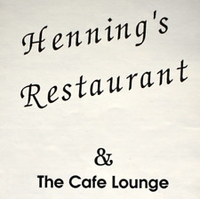 Vintage 1990s Henning's Restaurant Cafe Lounge Menu Lebanon Kentucky picture