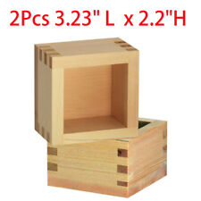 2-Pack Japanese Wood Wooden Sake Cup Masu Box 3.23