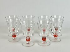 France Luminarc glasses footed tumblers Ball Set Of 8 Red Orange picture