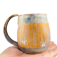 Hand Made Pottery Primitive Style Coffee Mug Cup Brown Glaze Marked On Bottom picture