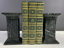 Green Vermont Marble Pillar Bookends Vintage picture